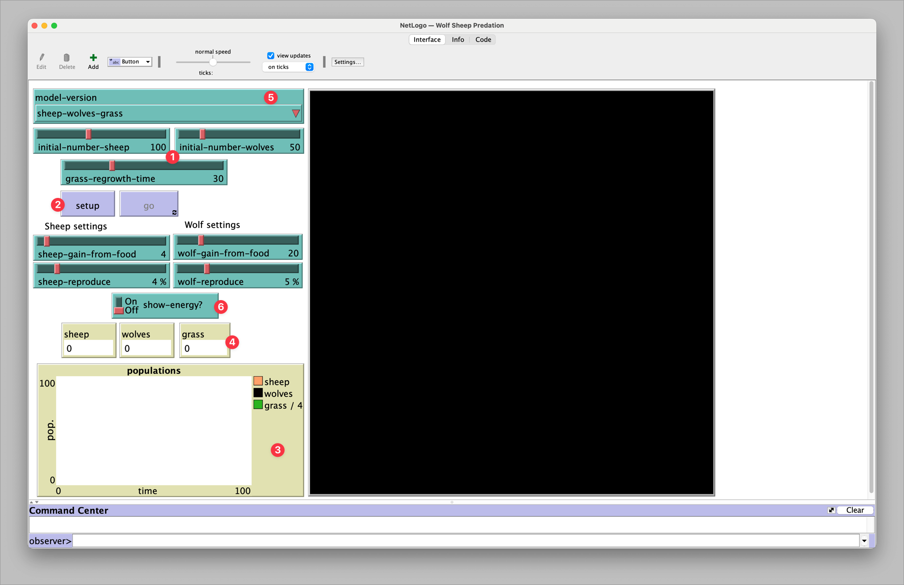 Wolf Sheep Predation Model Interface