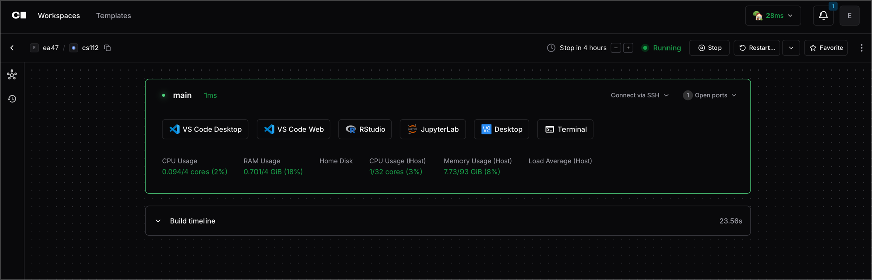 How your Coder workspace should look.