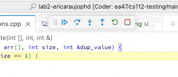 Use the menu bar to control execution of your code.