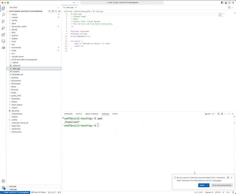 Installing C/C++ Extension Pack in VS Code