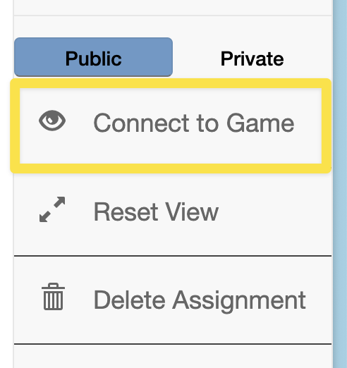 Button to connect to game
