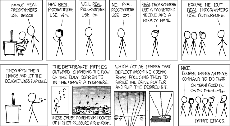 Real Programmers. Source: xkcd.com/378