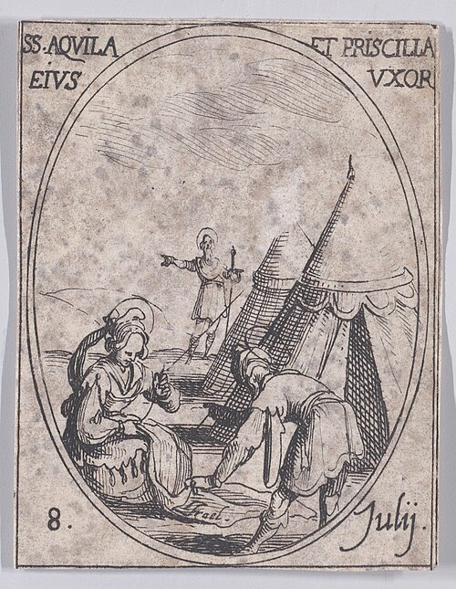 Saints Aquila and Priscilla, engraving